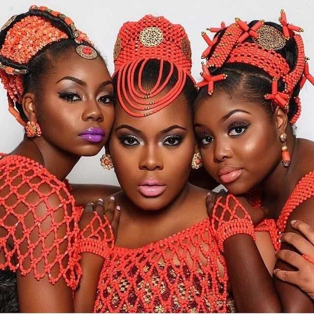Igbo traditional wedding attire for the bride