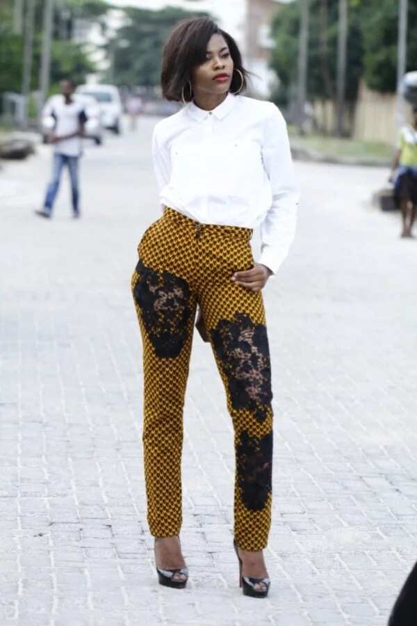 Bella Naija ankara and lace combinations