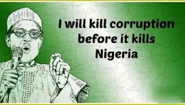 Buhari speaking on corruption