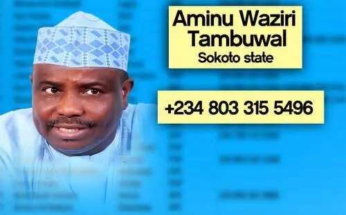 Phone numbers of serving governors in Nigeria published