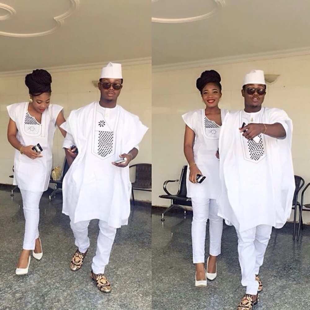 White Agbada styles for guys and ladies