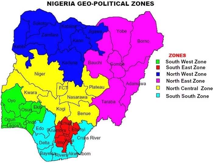 Nigeria land mass by state
