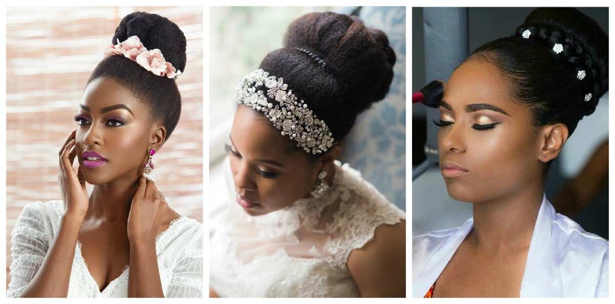 white wedding hair style