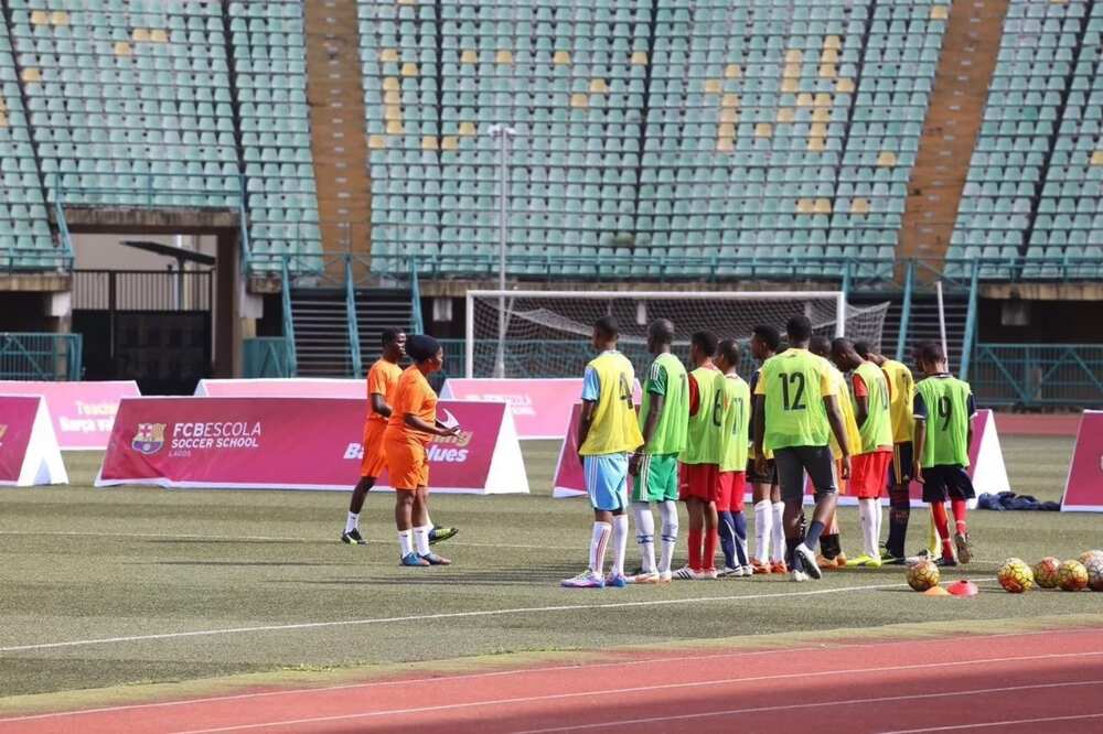 Training at Barcelona academy in Lagos Training at Barcelona academy in Lagos