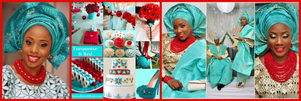 Turquoise and red Turquoise and red