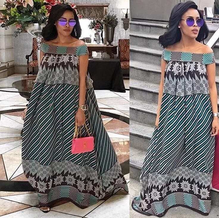 Ankara maternity maxi gown