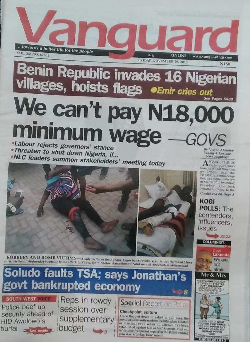 Governors Can't Pay N18,000 Minimum Wage