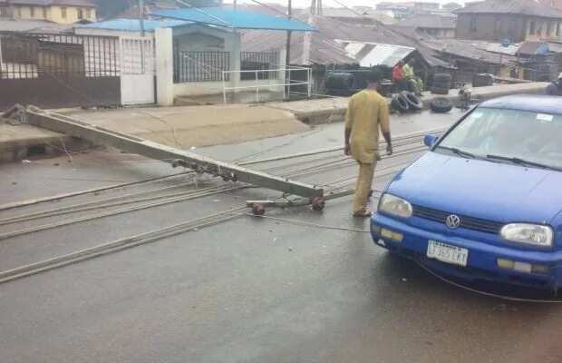 Buildings, electric poles destroyed during heavy rainfall in Ekiti state