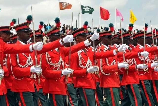 Nigerian Defence Academy cadets on parade