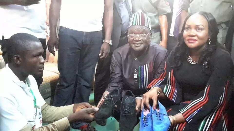 Crippled man makes shoes in Benue to earn a living (Photos)