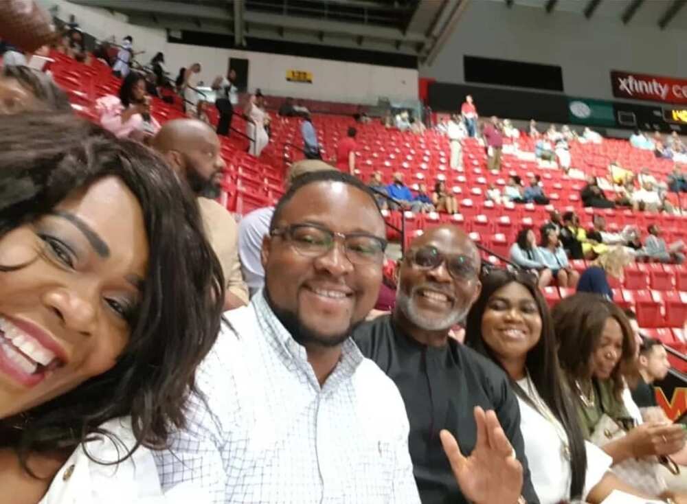 Veteran actor RMD and his wife attend their son's graduation in the US