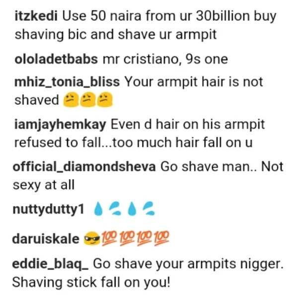 Fans slam Davido because of his hairy armpit (photo)