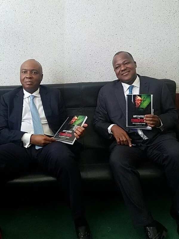 Bukola Saraki and Yakubu Dogara at Dino Melaye's book launch