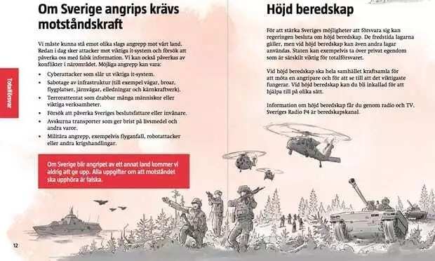 Sweden distributes pamphlets on how to prepare for war, cyber-attacks and terrorism to citizens