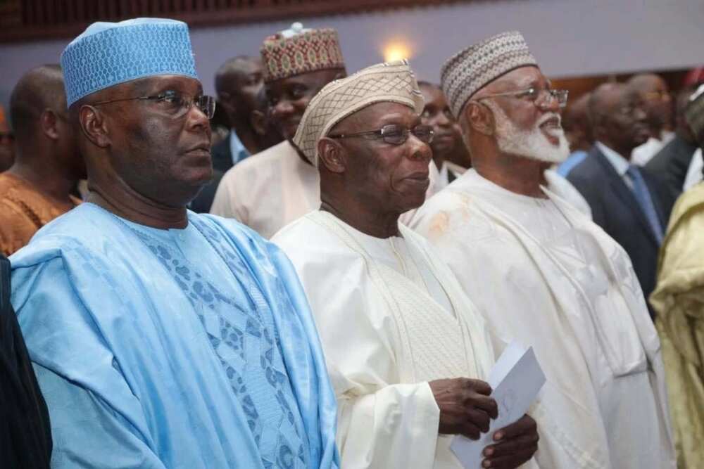 2019: Obasanjo, Atiku reunite in Lagos (photos)