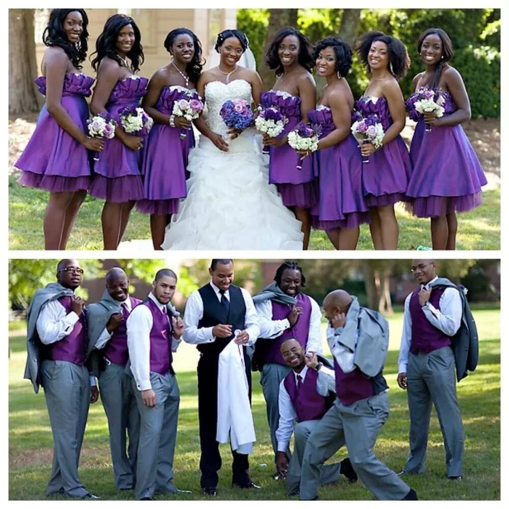 Purple and gray wedding