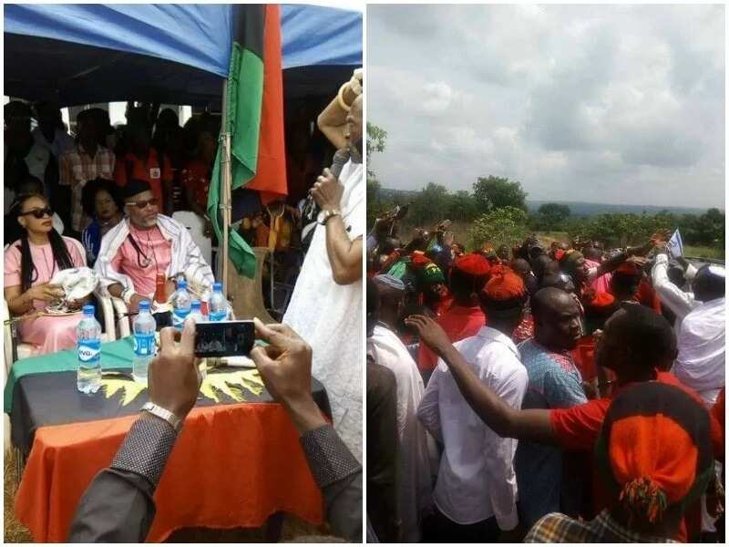 Nnamdi Kanu and his wife receive royal welcome in Anambra (photos)