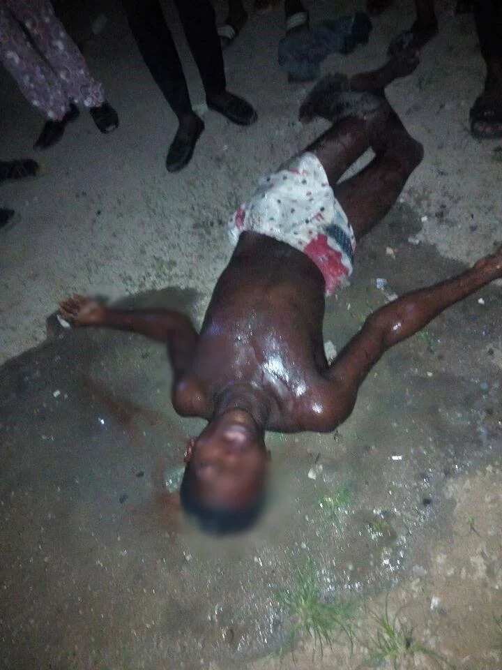 Thief caught and beaten while trying to break into boutique in Delta state