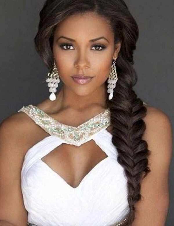Wedding hairstyle with French braid