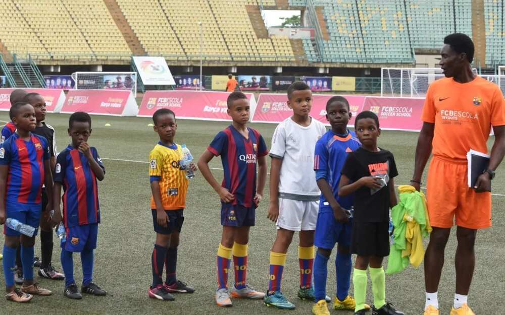 Children at Barcelona football academy Children at Barcelona football academy