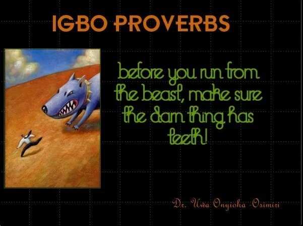 Igbo proverbs always have deeper meaning
