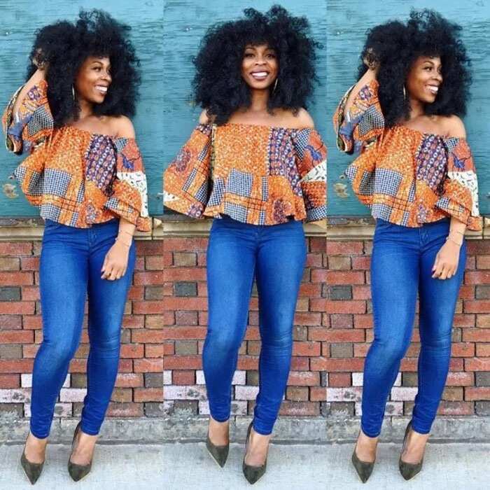 ankara top with jeans