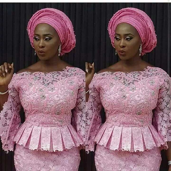 Nigerian beaded lace blouse style
