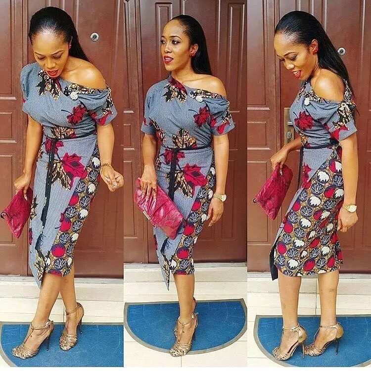 ankara off shoulder gown and top