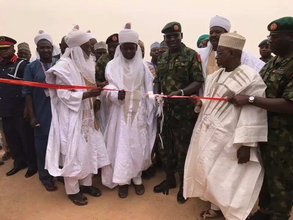 Emir of Daura cutting the ribbon to open the FOB.