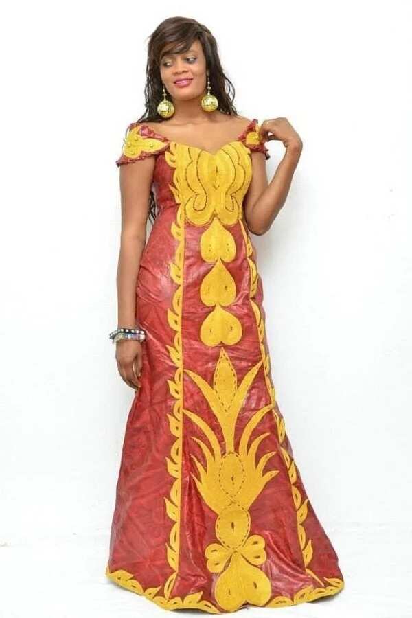 Guinea brocade long dress
