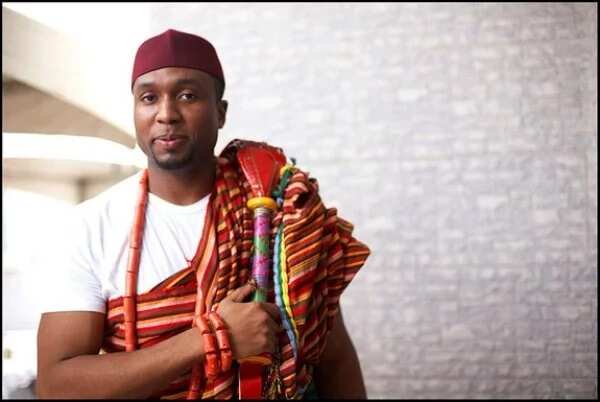 Edo male traditional attire beads and hat