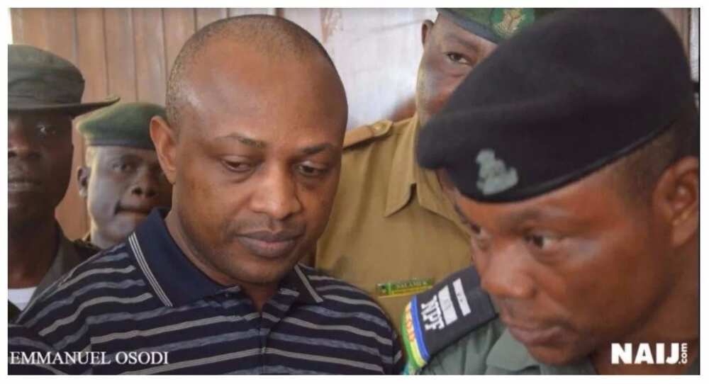Before and after pictures of suspected kidnapper, Evans as he appears in court