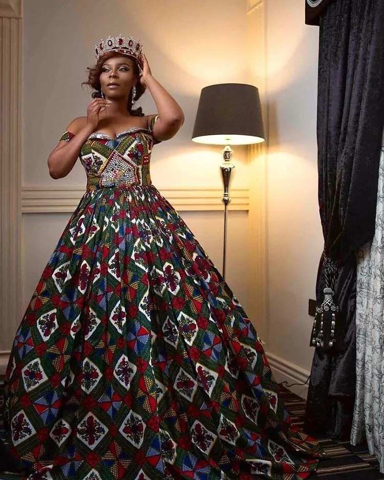 ankara gathered gown