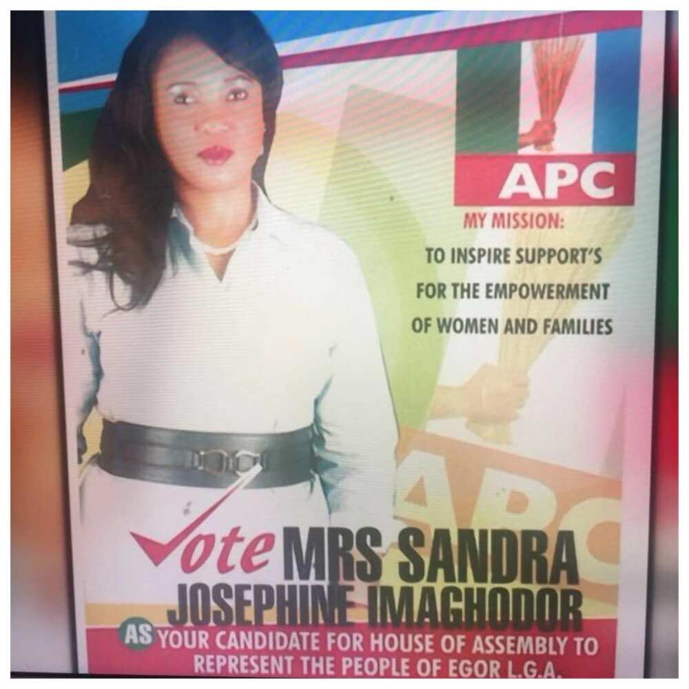 Convicted girls trafficking British voodoo nurse once contested for Edo state House of Assembly (see poster)