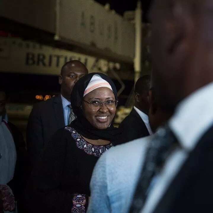BREAKING: Aisha Buhari returns from UK, makes striking revelation over President's health