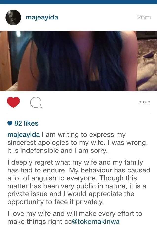 Maje Ayida apology
