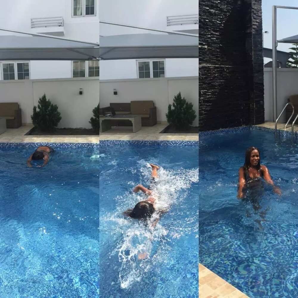 Linda Ikeji swimming pool Linda Ikeji swimming pool