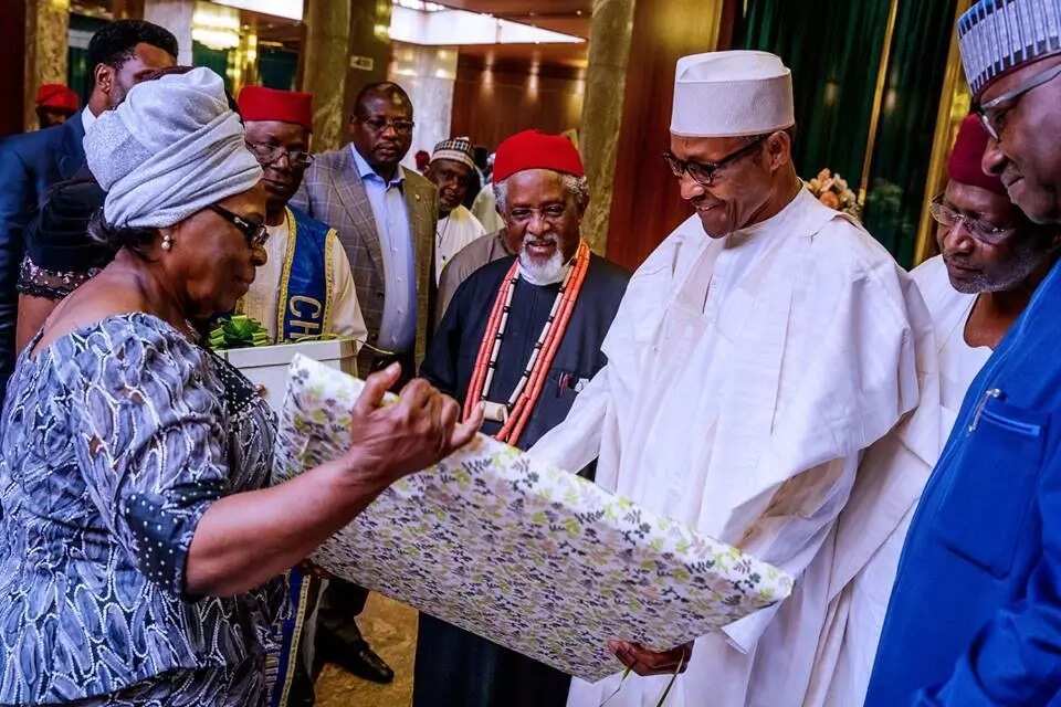 Buhari receives representatives of family of late former vice president Alex Ekwueme in Aso Rock