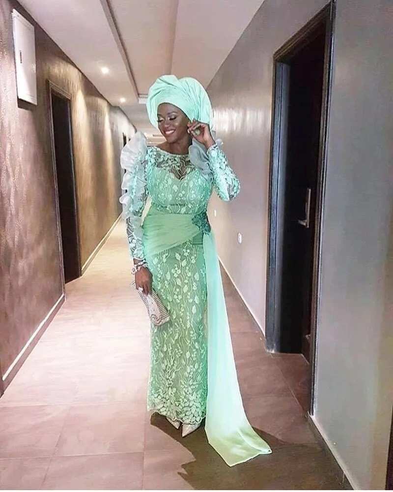 Mint green Aso Ebi