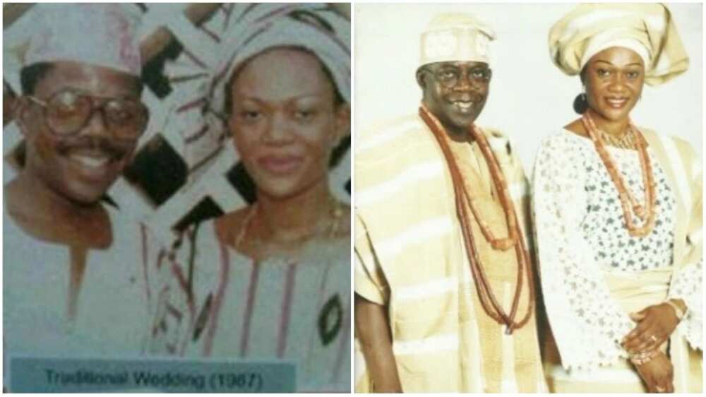 Lovely throwback photo from Bola and Remi Tinubu's traditional wedding in 1987 emerge online