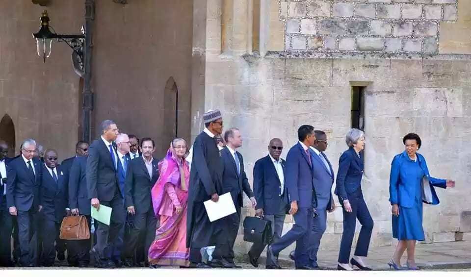 President Buhari at Windsor Castle in London for Commonwealth heads of government meeting