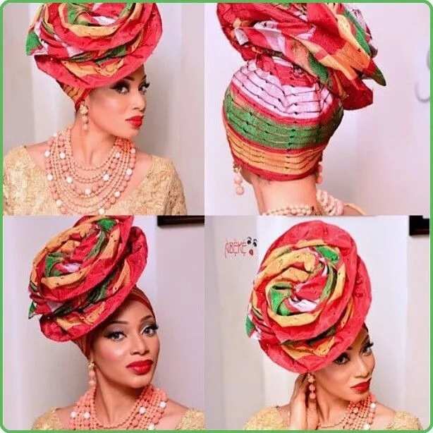 rose gele with ankara