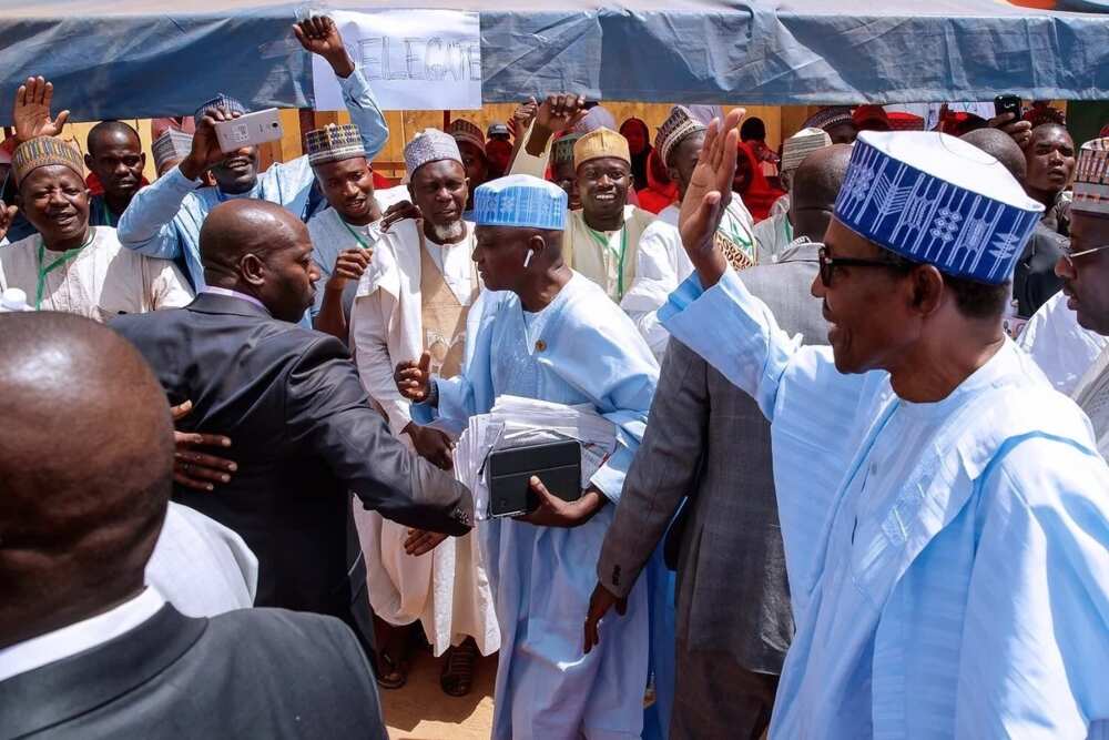 President Buhari arrives polling unit for APC ward congress in Daura