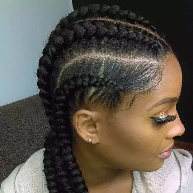 Ghana weaving hairstyles: all back technique