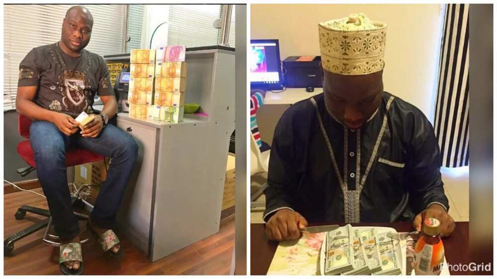 Lagos big boy and owner of Mompha Bureau De Change, Ismaila flaunts N480m cash on Instagram (photo/video)