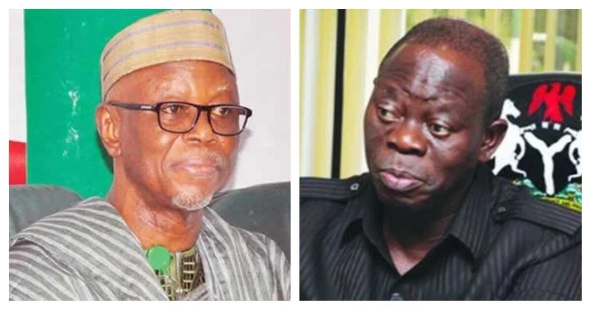 Image result for Chief John Odigie-Oyegun, and his successor, Adams Oshiomhole