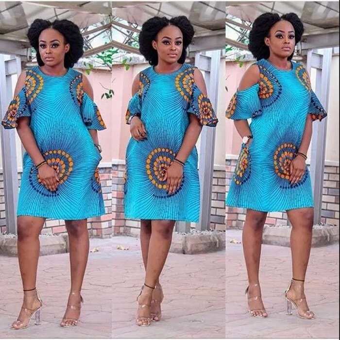 Ankara maternity gown with decor