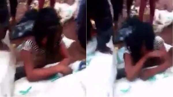 Nigerian woman caught stealing corn (Photos, video)