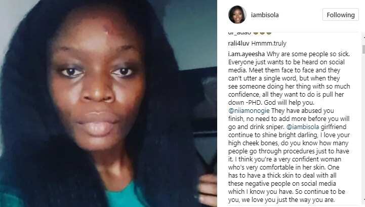 Bisola, ex BBNaija housmate, reacts after being called ugly, says it is her ugliness (photo)