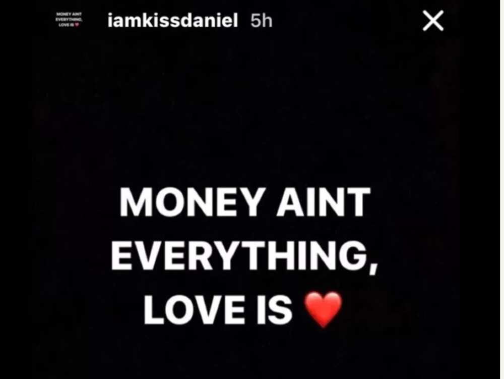 Money aint everything, love is - Kiss Daniel says